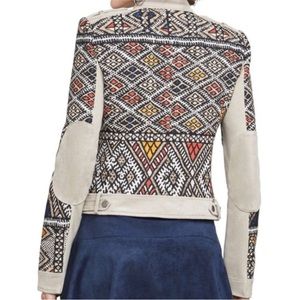BCBGMaxAzria moto Aztec and suede jacket